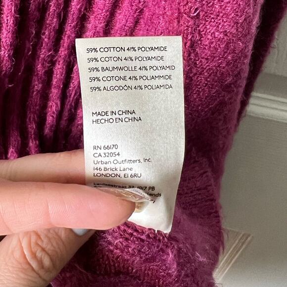 Free People Pink Ribbed Oversized Long Sleeve Soft Big City Turtleneck XS - Picture 9 of 9